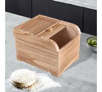 Distributore di riso, contenitore per cereali in legno, contenitore per riso a
