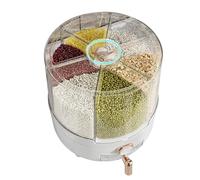 Distributore di riso - Contenitore rotante per alimenti secchi | Distributore di cibo secco trasparente rotante, design dosatore intelligente, scatola alimentare per armadi, casa
