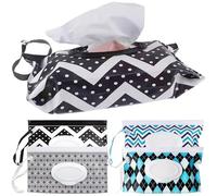 Distributore di salviette, 4pcs distributore di salviette per bambini 9.4x5.5 Porta di pulizia bagnata sigillata e polvere portatili con coperchio riutilizzabile per la borsa per pannolini