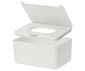 Distributore di Salviette Ricaricabile in Plastica Bianca da Tavolo | Contenitore Riutilizzabile, Leggero e Facile da Pulire, per Ufficio e Superficie Piana, Pratico