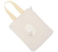 Distributore di Salviette Umidificate Portatile in Cotone Beige | Design Ricamo Coniglietto, Accesso una Mano, per Passeggiate e Uscite, per Salviette e Pulizia Viso