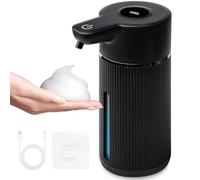 Distributore di sapone automatico da 420 ml, distributore automatico di sapone in schiuma, elettrico a 4 livelli, a induzione USB ricaricabile, Ipx6, fissaggio a parete per bagno/cucina (nero)