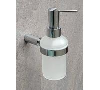 MINDORA Sapone Con Supporto da Parete Vetro Latteo Cromato Bagno Montaggio a