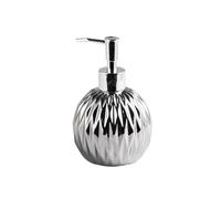 Distributore di Sapone Dispenser di sapone in ceramica da banco, flacone con pompa for lozione 400 ml for cucina e bagno Dispenser Detersivo Piatti(Silver)