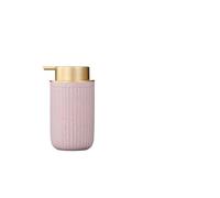 Distributore di sapone, distributore di sapone for le mani, distributore di sapone Distributore di sapone in ceramica con pompa dorata Distributore di lozione for le mani a strisce verticali(Pink)