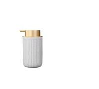 Distributore di sapone, distributore di sapone for le mani, distributore di sapone Distributore di sapone in ceramica con pompa dorata Distributore di lozione for le mani a strisce verticali(White)