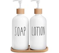 distributore di sapone Il Set Di Dispenser Sapone Contiene Un For Le Mani E For I Piatti, Adatto All'arredamento Della Cucina contenitore per sapone per le mani(Sl White+Tray)