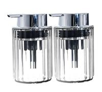 Distributore di sapone in schiuma, 2pcs 200 ml/7 once di distributore di sapone in plastica trasparente con pompa Accessori per bagno bottiglia schiuma larga per la casa, dormitorio, argento