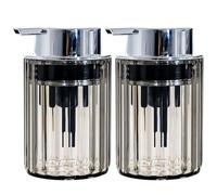 Distributore di sapone in schiuma, 2pcs 200 ml/7 once di distributore di sapone in plastica trasparente con pompa a bottiglia di schiuma larga accessori per la casa, dormitorio, grigio