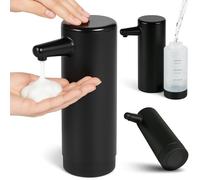 Distributore di sapone in schiuma, colore nero, per bagno, toilette e cucina, erogatore di sapone liquido, fino al 75% in meno di sapone consumato