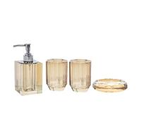 Distributore di Sapone in Vetro in ambrata Coppia di Sapone a 4 Pezzi Ornamenti Decorativi per Il Lavaggio del Camino in Bottiglia/bombole di colluto