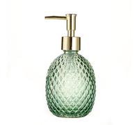 Distributore di sapone liquido Dispenser Di Sapone In Vetro Con Superficie A Rombo E Pompa In Plastica, Bottiglia Lozione Ricaricabile, Decorazione For La Casa Dispenser di sapone per bagno(Green)