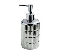 Distributore di sapone per le mani, Dispenser di sapone con pompa, dispenser lozione ricaricabile for piano appoggio del bagno, shampoo in ceramica, for lavello della cucina(Silver,Single)