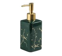 Distributore di sapone per le mani, Dispenser di sapone in marmo for bagno cucina, dispenser in ceramica manuale, dorato, for lozioni ricaricabile-Khaki-320ml/11.3oz(Dark Green)