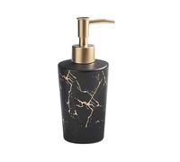 Distributore di sapone per le mani, Dispenser di sapone liquido for il bagno, in ceramica for le mani, dorato, lozione ricaricabile-rosa-350 ml/12,3 once(Black)