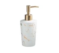 Distributore di sapone per le mani, Dispenser di sapone liquido for il bagno, in ceramica for le mani, dorato, lozione ricaricabile-rosa-350 ml/12,3 once(White)