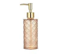 Distributore di sapone per le mani, Dispenser di sapone liquido retrò in vetro trasparente nordico, dispenser ricaricabile, bottiglia cilindrica in premium for bagno cucina-grigio-280ml/10oz(Amber)