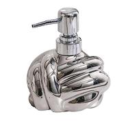 Distributore di sapone per le mani, /Dispenser for lozioni in tinta unita, Dispenser di sapone for le mani creativo, for shampoo con pompa vuota, for accessori da bagno-Bianco-300ml/10oz(Silver)