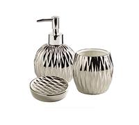 Distributore di sapone per le mani, /Set di accessori da bagno in ceramica, set completo, arredamento moderno, organizer Accesorios Para Baños-gold-4(Silver,3 set)