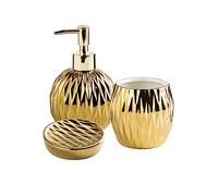 Distributore di sapone per le mani, /Set di accessori da bagno in ceramica, set completo, arredamento moderno, organizer Accesorios Para Baños-gold-4(Gold,3 set)