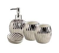 Distributore di sapone per le mani, /Set di accessori da bagno in ceramica, set completo, arredamento moderno, organizer Accesorios Para Baños-gold-4(Silver,4 set)