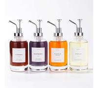 Distributore di Sciroppo Molimoli per Bar, Bottiglia di Sciroppo in Vetro con Pompa, 16,9 oz 500 ml, Set di 4, Distributore con Pompa Argento Migliorata