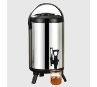 Distributore di tè, Urna per tè da 6L/8L/10L/12L, Distributore di tè Isolato in Acciaio Inossidabile, Secchielli per tè al Latte con Coperchi E Rubinetti, Contiene caffè, tè, Bevande Calde,Nero,10L