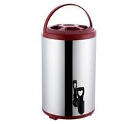 Distributore di tè, Urna per tè da 6L/8L/10L/12L, Distributore di tè Isolato in Acciaio Inossidabile, Secchielli per tè al Latte con Coperchi E Rubinetti, Contiene caffè, tè, Bevande Calde,Rosso,6L
