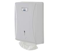 DISTRIBUTORE DISPENSER SALVIETTE CARTA PIEGATA A MURO PLASTICA BIANCO 36x25x10cm
