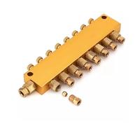 Distributore d'olio regolabile in ottone Alluminio 2/3/4/5/6/7/8/10/11/12 Vie Regolare il valore del distributore del pistone olio lubrificante Blocco collettore Ingresso 6mm Uscita 4mm(5 Way)