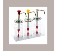 Distributore Dosatore Salse e Creme Plexiglass 3 dispenser 950 ml Finitura Bianche