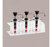 Distributore Dosatore Salse e Creme Plexiglass 3 dispenser 950 ml Finitura Nera