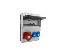 Distributore edile CEE 16A 400V 2x230V Schuko con DV-5534-D