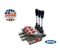 DISTRIBUTORE IDRAULICO 3/8" 2 leve doppio effetto e 1 leva semplice effetto 40Lt