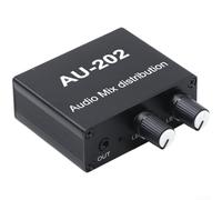 Distributore mixer audio a doppio ingresso per cuffie e amplificatori, progettato per un'uscita audio pulita e prestazioni stabili