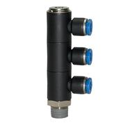 Distributore multiplo L » serie blu «, triplo, girevole, R 1/2 a., per Schl.-Außen-Ø 10 mm, dr. lavoro Max. 15 bar, plastica/MS vern.