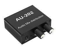 Distributore o Mixer Stereo 2 Ingressi 2 Uscite Jack 3,5 Mm Plug and Play Amplificatore o in Lega di Alluminio per Mixer Come Chitarre, Bassi e Tastiere