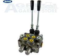 DISTRIBUTORE OLEODINAMICO IDRAULICO A 2 LEVE LEVA DOPPIO EFFETTO 3/8" 40LT 34567