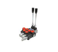 DISTRIBUTORE OLEODINAMICO a 2 leve portata 40L/min con leva e riduzione inclusa