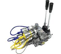 Distributore oleodinamico doppio effetto a 2 leve 3/8" 40 Litri 180 bar completo di innesti rapidi