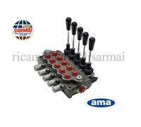 DISTRIBUTORE OLEODINAMICO IDRAULICO 3/8" A 5 LEVE DOPPIO EFFETTO 40 LITRI 180bar