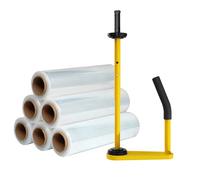 Distributore Pellicola per Pallet Manuale, con 6 Rollos de Film Estensibile Imballaggio，Adatta per Pellicole di Larghezza Compresa tra 45 E 50 cm, Metallo