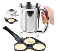 Distributore per pasta da 800 ml, in acciaio inox, con supporto, dispenser per pasta per pancake, dosatore per pasta per pancake, dosatore manuale per pasta