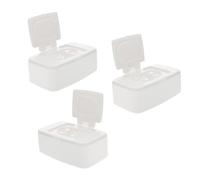 Distributore per Salviette Umidificate con Coperchio, 3 Pezzi | Pp Bianco, Portatile e Igienico, per Passeggino e Viaggio, Formato Compatto per Uso Domestico