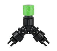 Distributore per tubi da giardino a 2 vie, resistente, antiruggine, raccordi a sgancio rapido da 3/4" per irrigazione a goccia all'aperto con controllo