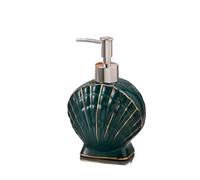 Distributore Sapone Dispenser di sapone in ceramica a forma di conchiglia Lusso accessibile(Green)