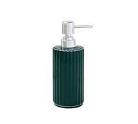 Distributore Sapone Dispenser di sapone in ceramica con bordo argentato for bagno e cucina, ideale for lozioni, oli essenziali, saponi liquidi(Green)