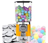 Distributori Automatici Di Caramelle, Macchina Per Gomme Da Masticare A Gettoni Con 200 Palline Vuote E 100 In Acciaio Inossidabile, Banca Di Gomme Da Masticare A Gettoni yellow