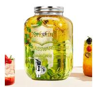 Distributori di bevande - Caraffa trasparente a tenuta stagna con beccuccio, coperchio dispenser per liquori, per champagne, barbecue, picnic, patio, buffet, camper, viaggi, compleanni, Natale