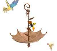 Distributori di cibo per uccelli selvatici - Vassoio alimentare per colibrì appeso - Vassoio alimentare per uccelli a forma di ombrello decorativo anti-ribaltamento per giardino